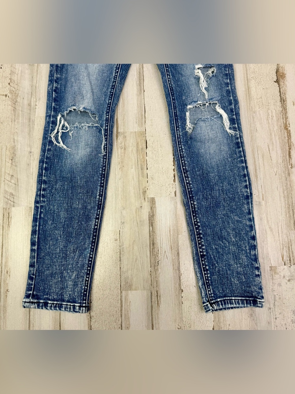 Vervet Blue Skinny Jeans 27 (28x27) High Rise distressed - Picture 3 of 12